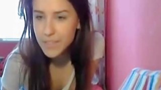 Remaja amatir yang lucu menggoda di webcam